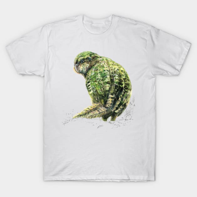 Mr Kākapo, New Zealand native bird T-Shirt by EmilieGeant